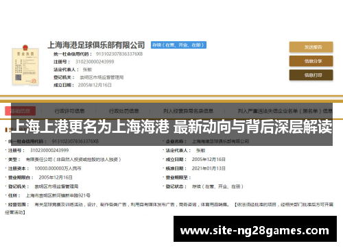 上海上港更名为上海海港 最新动向与背后深层解读